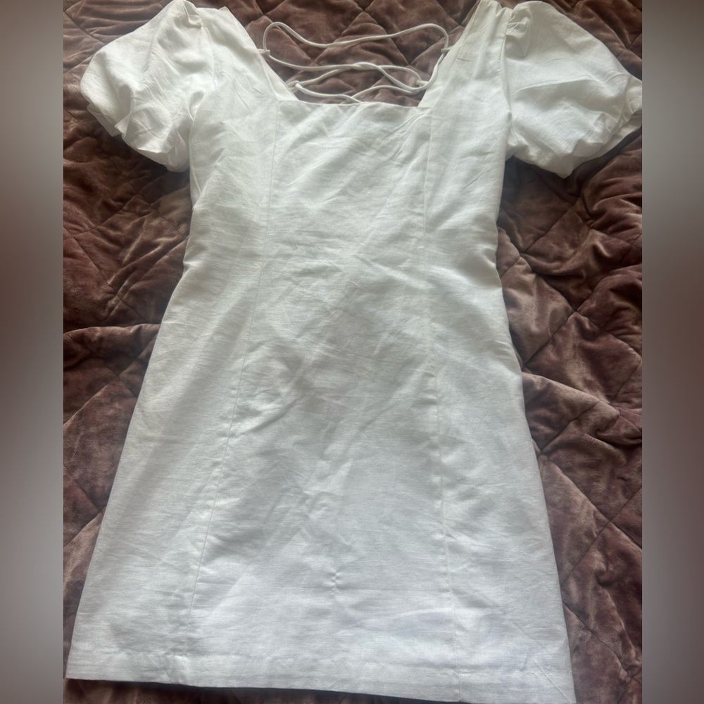 Altar’d State White criss cross tie back dress